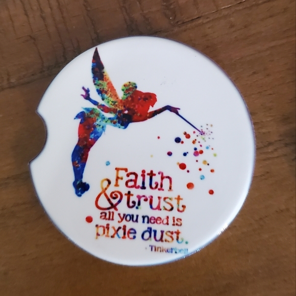 Set Of 2 Tinker Bell Ceramic Car Coasters - Picture 7 of 7